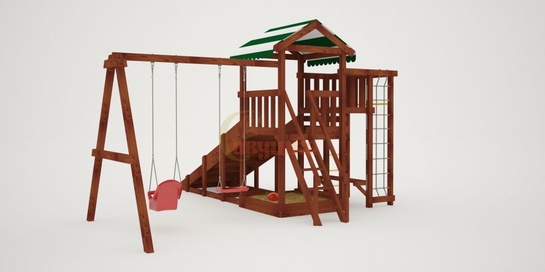 Детская площадка Савушка Мастер 3 - Махагон 4 сезона